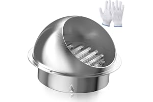 4 Inch Wall Vent Cover, HG Power Dryer Vent Cover Outside with Screen Mesh, Stainless Steel Exhaust Vent, Round Air Vent Covers for Outdoor Ventilation System 95mm, Silver