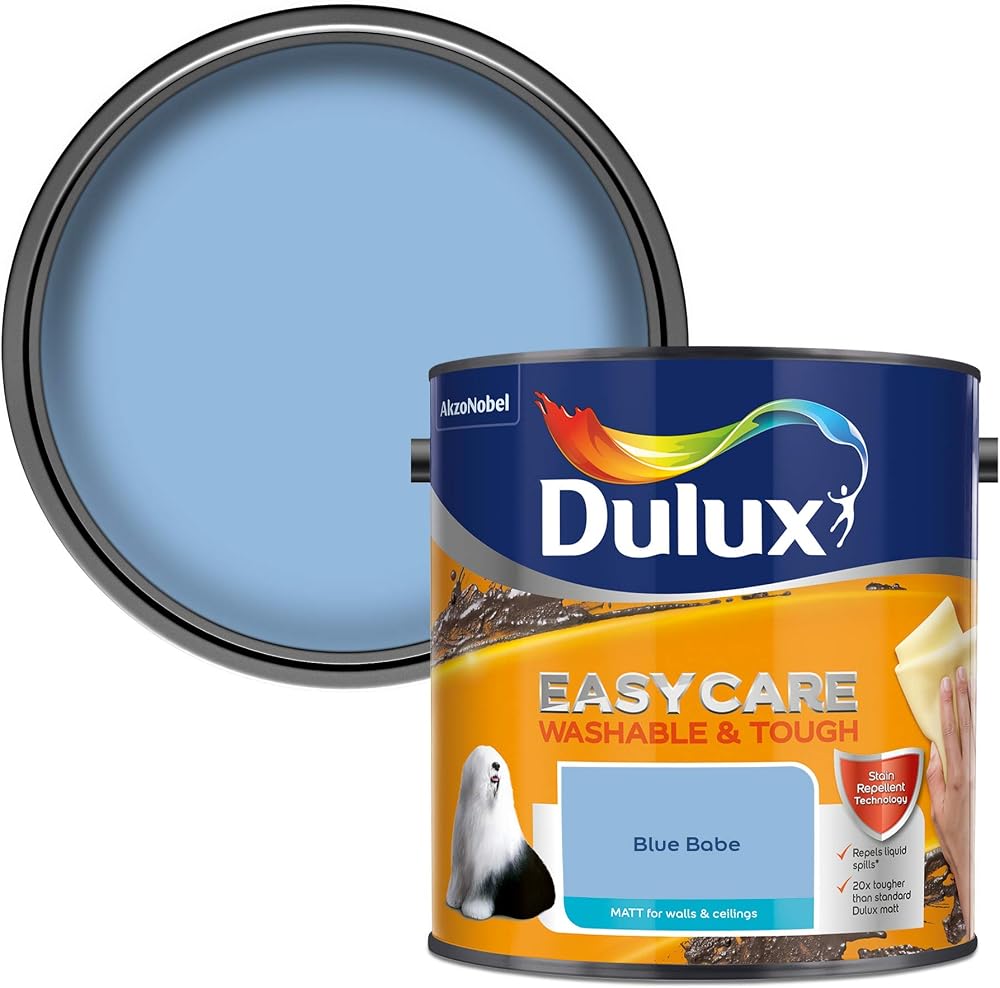 Dulux Easycare Washable & Tough Matt Emulsion Paint Blue Babe 2.5L