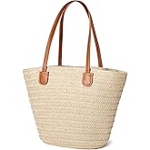 Hommtina Straw Bag Womens Straw Beach Bag Vacation Purse for Summer