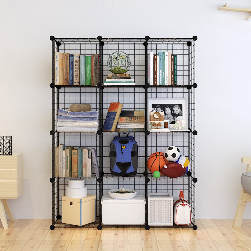 12 Regular DIY Storage Cube Metal Wire Bookcase Modular