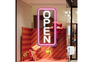 inShareplus 16"x 9" LED Neon Open Sign for Business, with ON/OFF Switch adapter, Ultra Bright Lighted Sign Open, Electric Lig