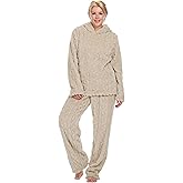 Istylish Fleece Pajamas For Women Set 2 Piece Fluffy PJ Sets For Sherpa Womens Flannel Loungewear Set