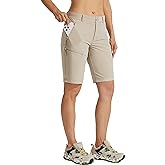 Willit Women's 10" Hiking Golf Long Shorts Quick Dry Athletic Outdoor Summer Shorts with Pockets