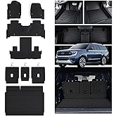 AltraVos Floor Mats for 2025 Ford Expedition MAX 7 Seats, 2nd Row Bench Seat Floor Liner & Cargo Mat with Baskrest Mat Full Set of Car Mats for Expedition Max (7 Seats)