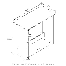 FURINNO Simplistic Study Table, Pink, 15.5 in x