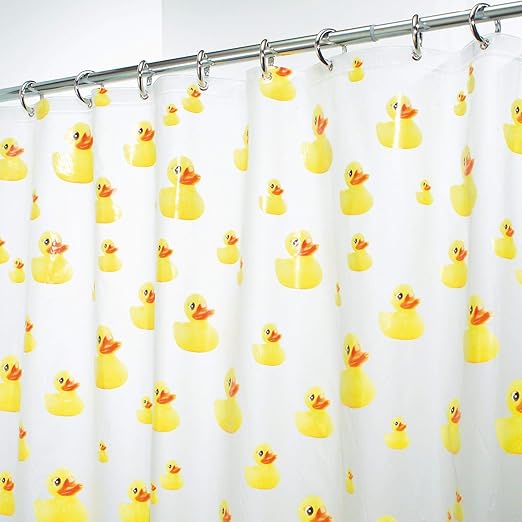 Soap Print 70x72 Polyester Fabric Shower Curtain Bath Time Rubber