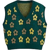 CIDER Floral Sweater Vest for Women Sleeveless Knitted V Neck Knitwear Cute 2025 Trendy Sweater