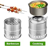 Ohuhu Rocket Stainless Steel Camping Stove Wood Alcohol Portable Outdoor Cooking view 5