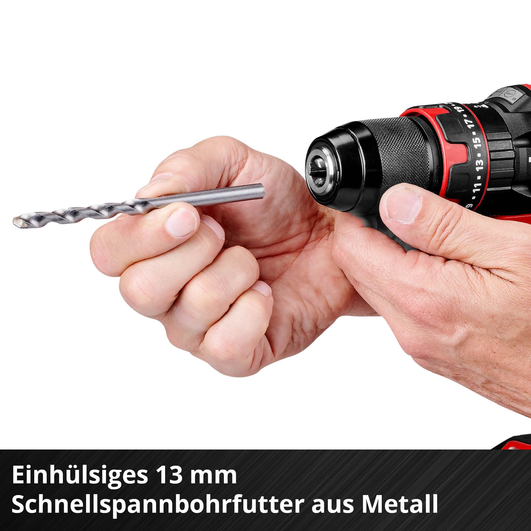 Einhell Akku-Schlagbohrschrauber TE-CD 18/44 Li-i (1x2,5Ah) Power X-Change (18 V, 44 Nm, Schlagbohrfunktion, 13 mm Metallbohrfutter, 2-Gang, inkl. 2,5 Ah Akku & Ladegerät) 7