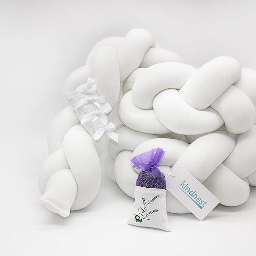 Bettumrandung Lavendel SET Kinderbett Baby Nestchen 2m Krippe Weben Geflochten Stoßfänger Kopfschutz Bettausstattung Dekorati