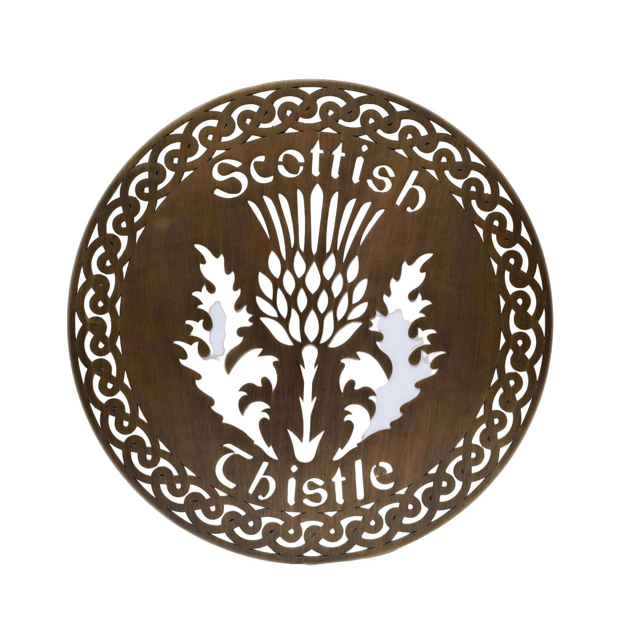 Exclusively Irish Thistle Round-Shaped Wall Hang - Black Nickel (Antique Brass) — image 1