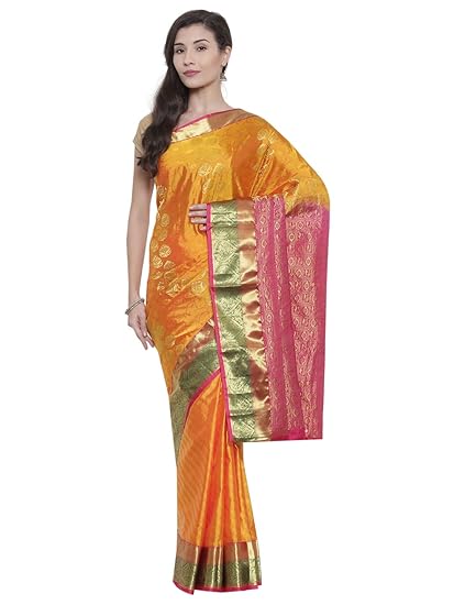 Dharmavaram Silk Saree - Autumn Blaze Orange - (CCMYSS7565)