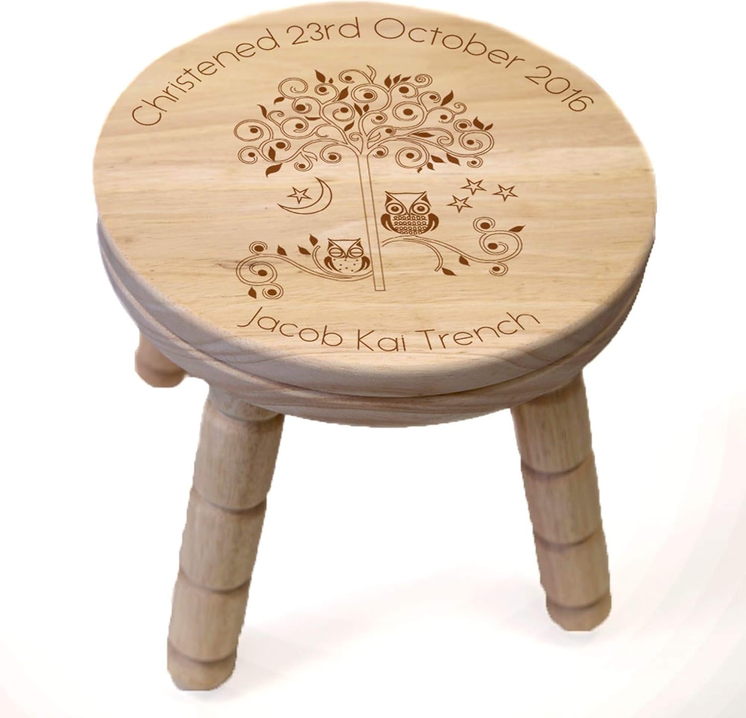 personalised wooden stool for child
