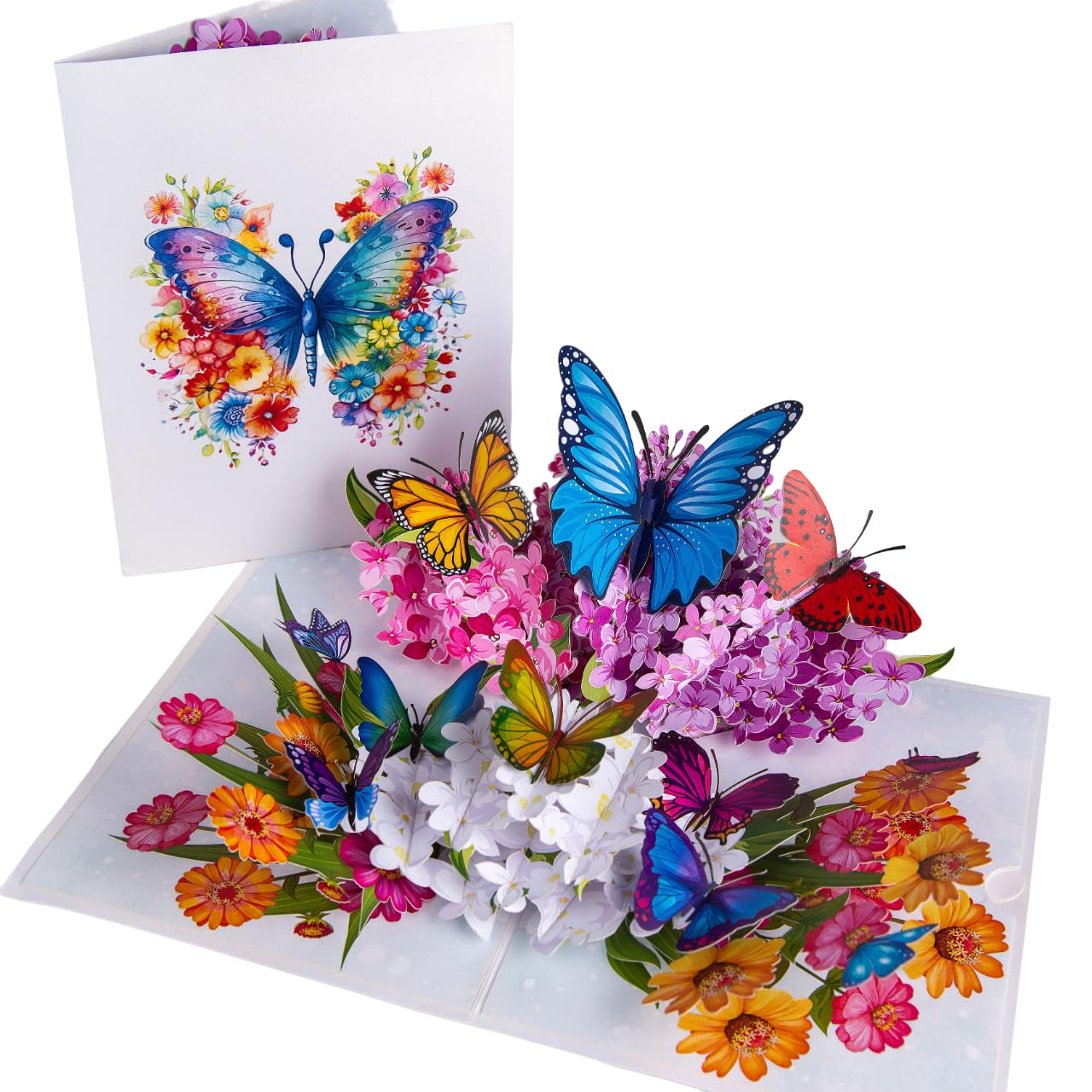 Pop Up Flower Greeting Card with Butterfly for Birthdays, Thank You, Get Well or Any Occasion by Devine Cards