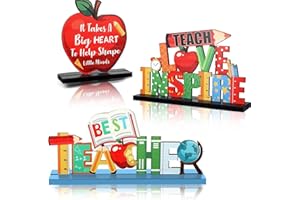 CUIXINCLT 4pcs Back to School Decorations Table Wooden Centerpiece Welcome Back to School Party Decorations Tiered Tray Decor Table Toppers for Home Classroom Party Supplies