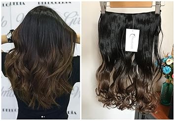 20 Natural Black Chocolate Brown Devalook Hair Extensions 20