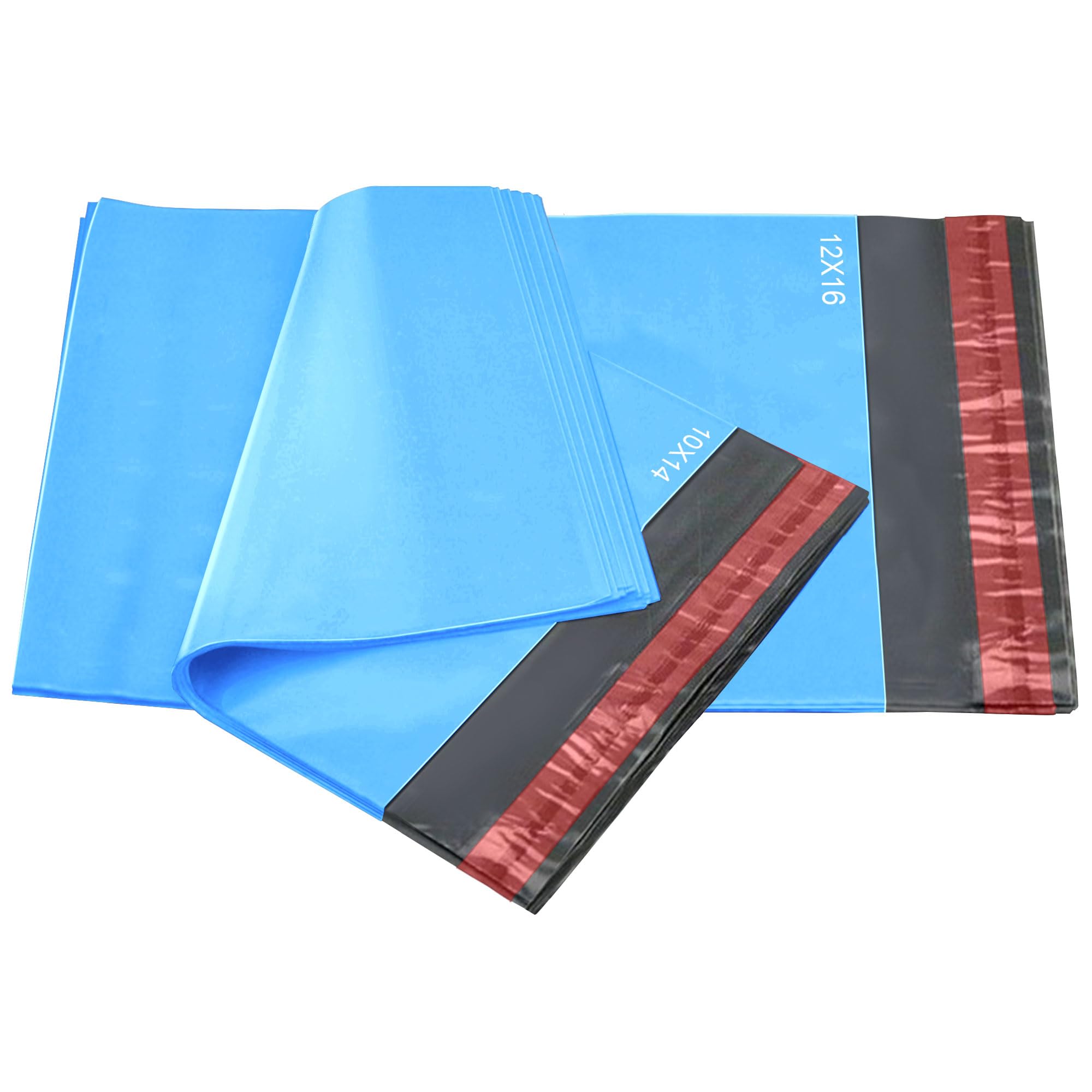50 Mixed Blue Mailing Poly Postal Self Seal Bags 2 Sizes 25 from Each iSOUL Small to Large Mailing Bags Postage Packaging Assorted Mailers