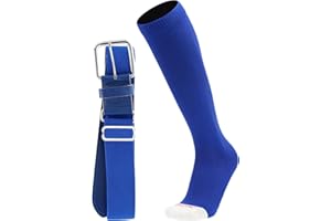 MadSportsStuff Softball or Baseball Socks and Belt Combo - Youth and Adult Sizes Boys and Girls Men and Women