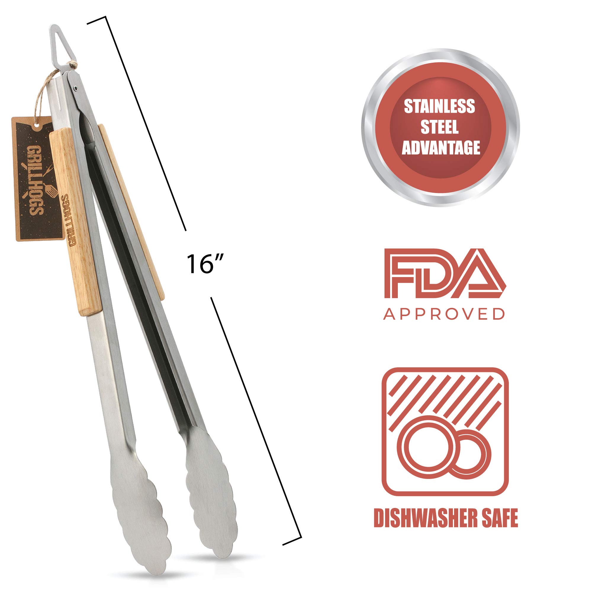 GRILLHOGS Barbecue Grill Tongs 16 Inch Best Metal Kitchen Tongs for Cooking eBay