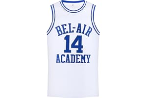 Aolapo Bel Air Jersey #14 Fresh Prince Bel Air Academy Men Yellow Black Green Basketball Jerseys Sleeveless