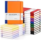 Dynta 20 Pack Hardcover Leather Journal Notebooks, A5 College Ruled, 200 Pages/100 Sheets, 5.8 x 8.4 inch, 10 Colors, Bulk for Business/Office/Work