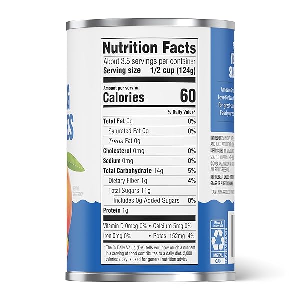 AMAZON GROCERY, YELLOW CLING SLICED PEACHES, 15 OZ