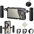 NEEWER PA042 S24 Ultra Phone Cage Video Rig Stabilizer with PA045S Quick Release Side Handle, PA045E Bluetooth Shutter Handle, 67mm Filter Adapter, 17mm Lens Backplate, T Mount Lens Adapter, Wipe