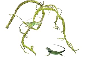 BNOSDM Reptile Jungle Vines Flexible Bend-A-Branch, 3.6Ft Reptile Climbing Branches, Chameleon Flexible Vine Decor,Terrarium Plants Decoration Accessories for Lizard Gecko Frog Snake