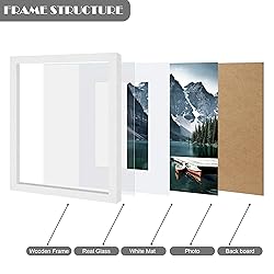 Hongkee 8x10 White Picture Frames set of 3, Made of