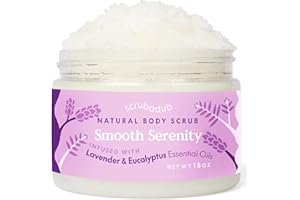Scrubadub Natural Sea Salt Body Scrub 18oz Lavender Eucalyptus | Exfoliating Body Scrub Made in USA | Perfect Butt Legs Arms Hand Body Exfoliator Scrub | Vegan Cruelty Free & Natural Skincare
