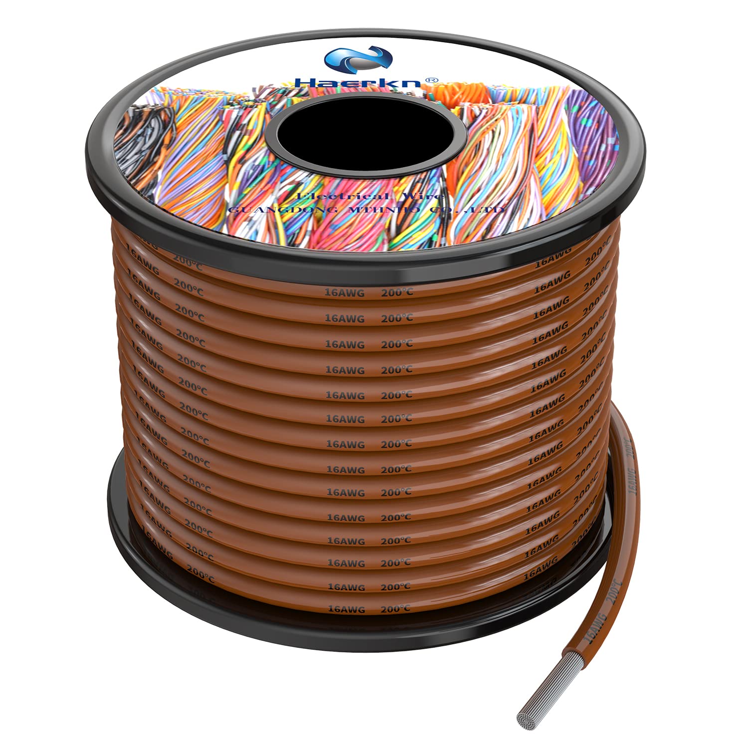 1.3mm² 16awg Silicone Electrical Wire Cable Brown 15Meters 16 Gauge Hookup Wires kit Stranded Tinned Copper Wire Flexible and Soft High Temperature Resistance