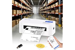 FLYFAR Commercial Bluetooth Multi-Size Label Printer Used by Professional Warehouses for Amazon Ebay UPS Etsy USPS Fedex Supports 4x6 Shipping Label Thermal Printing, Labels Width Ranges from 1.54" to 4.1"