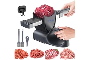 ZTQCSQ 2025 Meat Slicer for Fresh Raw Meat (Steady Grip), Manual Cutter Slicer, 17 Blades Once Get 18 Slices, Slicing Shreddi