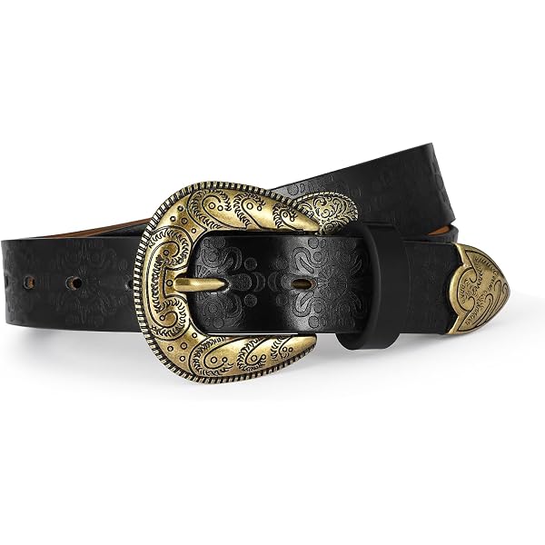 Amazon.com: Women-Double-Buckle-Belts Vintage Cowgirl  display picture 1
