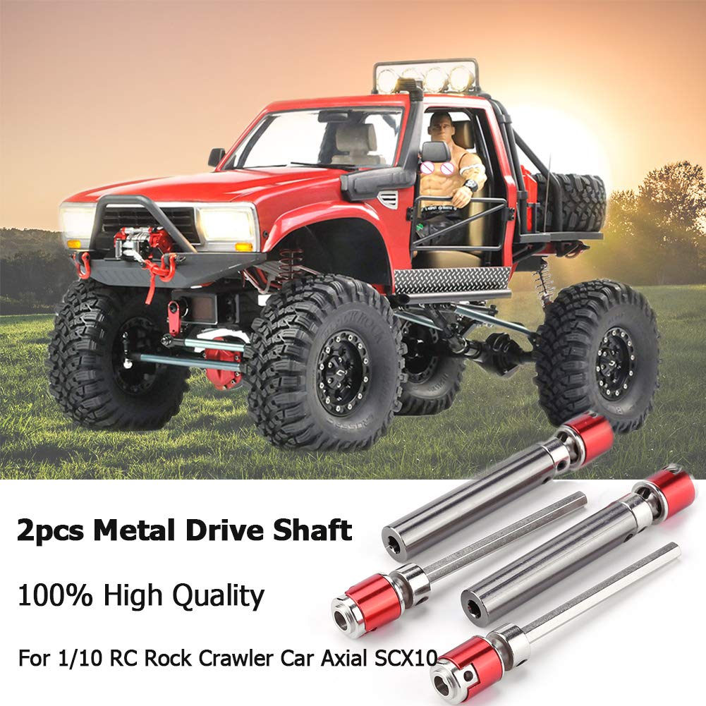2Pcs Metal Drive Shaft For 1/10 Axial SCX10 RC4WD D90 RC Car Crawler