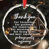 Thank You Gifts for Women Inspirational Gift for Colleague Leaving Job Farewell Appreciation Gifts for Coworkers Boss Teacher Nurse Friends Christmas Tree Decoration Glass Round Ornament