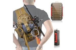 Aertiavty Compact Fishing Tackle Bag, Fishing Bag with Tackle Box and Rod Holder Outdoor Sport Fishing Backpack