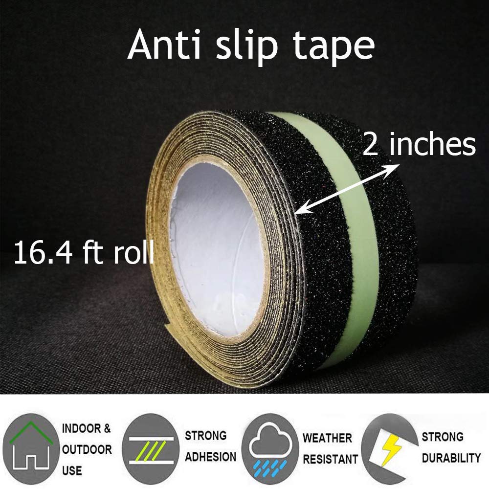 Anti Slip Tape Non-Slip Traction Tapes Strong Adhesive Non Slip Grip for Safety, Stairs, Steps, Ladders Indoor/Outdoor 2 Inch x 16.4 Foot