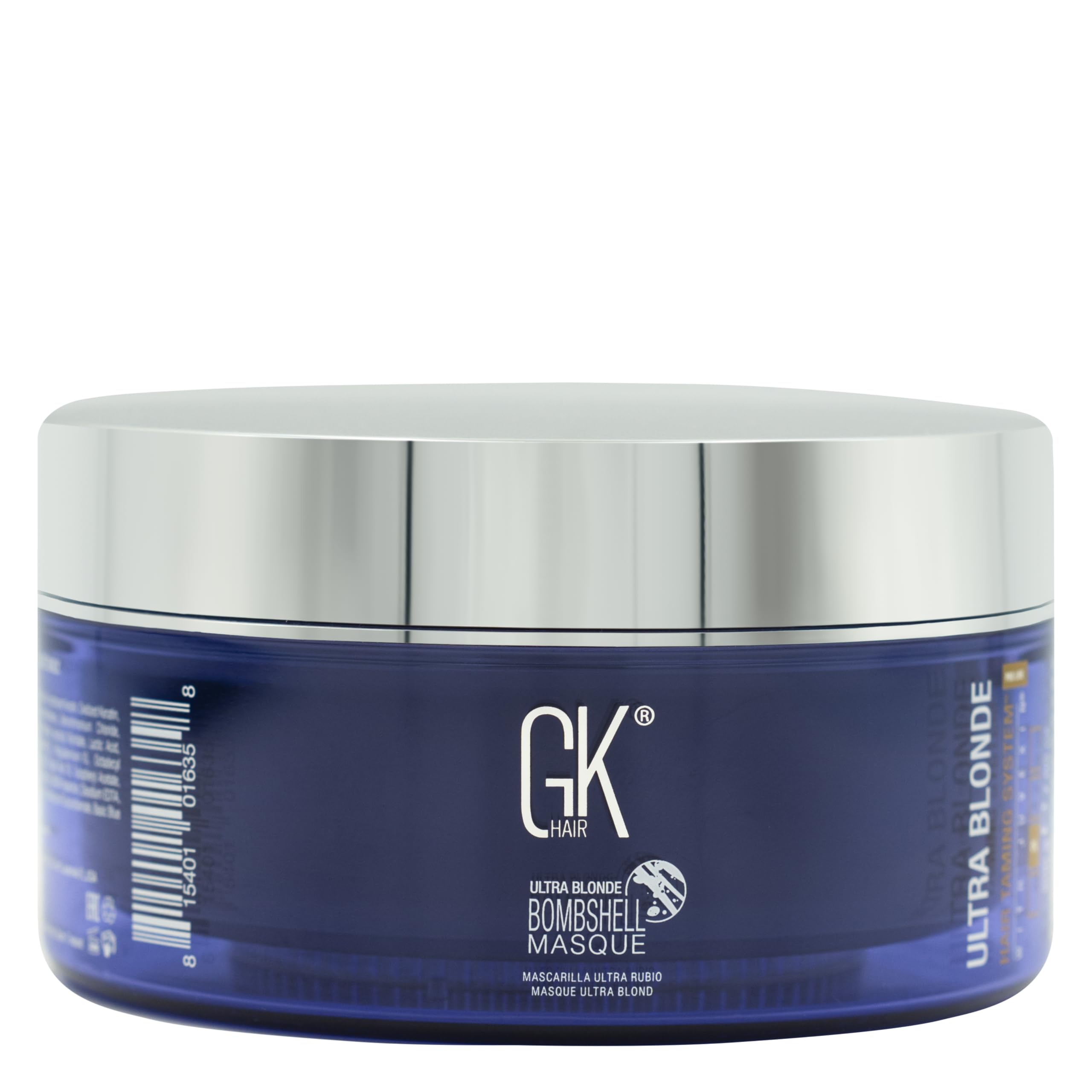 GK HAIR Global Keratin Ultra Blonde Bombshell Masque (7.05 Fl Oz/200 g) Semi-Permanent Long Lasting Hair Toning Color Pigments Moisturizing Styling and Coloring Mask for All Hair Types Unisex