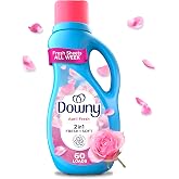 Downy Soft, 2 in 1 Soft and Fresh Liquid Fabric Softener, April Fresh, 44 fl oz, 60 Loads, Fabric Conditioner Liquid Provides Softness and Freshness for Fabrics