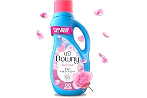 Downy Soft, 2 in 1 Soft and Fresh Liquid Fabric Softener, April Fresh, 1.31 L, 60 Loads, Fabric Conditioner Liquid provides s