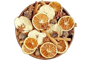 PEXTIAN 45pcs Christmas Potpourri Bowl Filler, Yuletide Potpourri Bowl Filler with Cinnamon Sticks,Star Anise,Dried Orange Slices,Mini Pine Cones, Apple, Decorative Bowl Filler Decor for Housewarming, Hostess