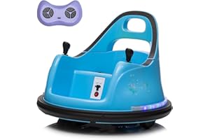 LUIBAS Kids Ride on Bumper Car for Kids and Toddlers, 12V Kids Ride on Toy Car with Remote Control, 2 Playing Modes,360 Degree Spin,Bumping Toy Gifts for Toddlers Boys and Girls 1.5-6 Ages, Blue