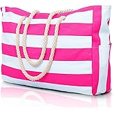 Becokan Beach Bags for Women Large Waterproof Beach Tote Bag Zipper Beach Bags Waterproof Sandproof Swim Pool Bag Large Tote