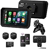 RUIST 6.1" Wireless Motorcycle CarPlay Screen with TPMS, Model MOX61 | Wireless Apple CarPlay &amp; Android Auto, IP67 Waterproof GPS, Dual Bluetooth, Magnetic Mount, Voice Control.