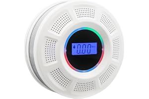 GiiHoo Smoke and Carbon Monoxide Detector Combo Powered by Battery, 2 in 1 CO & Smoke Alarm with LED Warning Light Indicators for Home, Travel, RV, Garage (1 Pack)