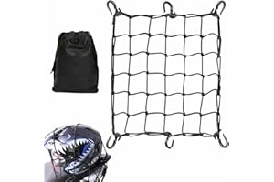 Heavy Duty Motorbike Bungee Cargo Net with 6 Hooks, Motorcycle Helmet Cargo Net Travel Luggage Rack Stretchable Elastic Bike 