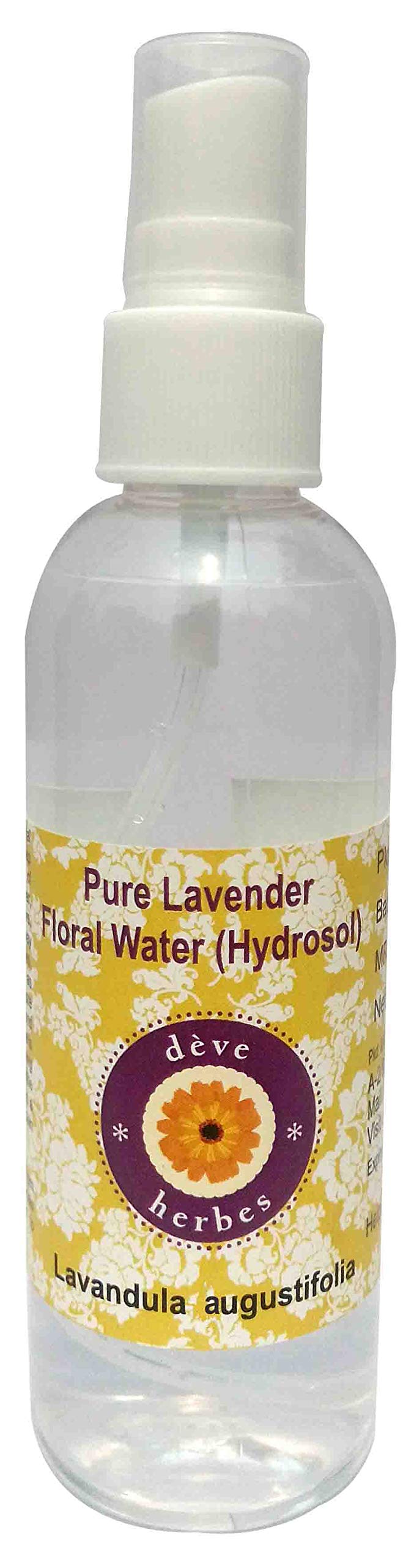 Deve Herbes Pure Lavender Floral Water (Hydrosol)(Lavandula Augustifolia) 100% Natural Therapeutic Grade 100ml (3.38 oz)