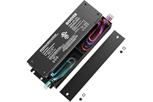 GOOVER 120W Dimmable LED Driver, 12V Triac Dimmable Power Supply, AC to DC Transformer for LED Light, Compatible with Lutron and Leviton Dimmer, Waterproof IP67 and UL Listed