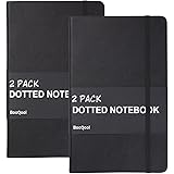 Bullet Journal/Notebook ( 2 Pack ) - Hardcover Dot Grid Notebook, Premium Thick Paper Faux Leather Writing Notebook (5 x 8.25)